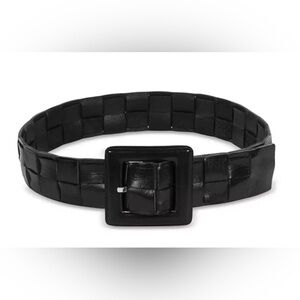 Sergio GAVAZZENI Women's Dafne Woven Leather Waist Belt size 75 BLACK US size 34